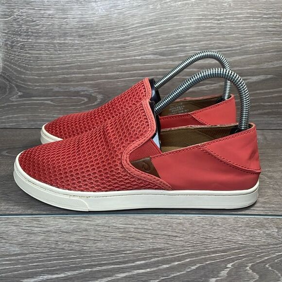 Olukai Pehuea Slip On Coral Women’s Sz 6.5 Mesh Collapsible Heel Sneakers - Picture 3 of 11